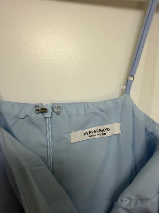 Pepper Mayo Yvette Corset Midi  Blue Spaghetti- Dress - Picture 4 of 4